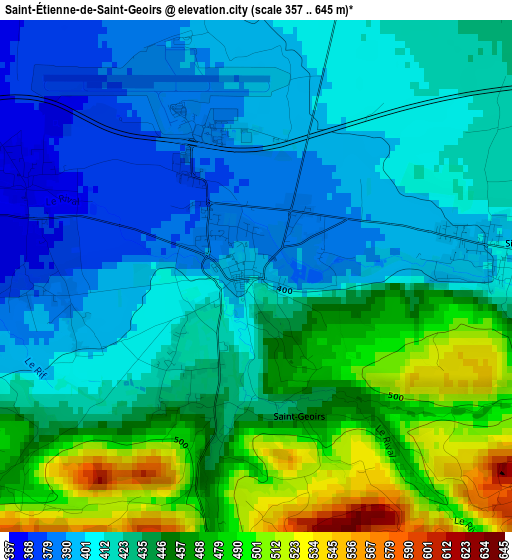 Saint-Étienne-de-Saint-Geoirs elevation map