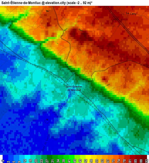 Saint-Étienne-de-Montluc elevation map