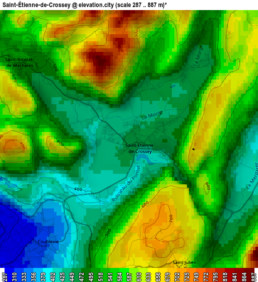 Saint-Étienne-de-Crossey elevation map