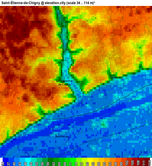 Saint-Étienne-de-Chigny elevation map