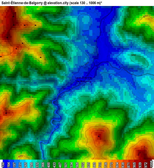 Saint-Étienne-de-Baïgorry elevation map