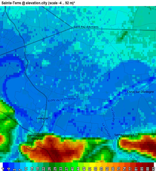 Sainte-Terre elevation map
