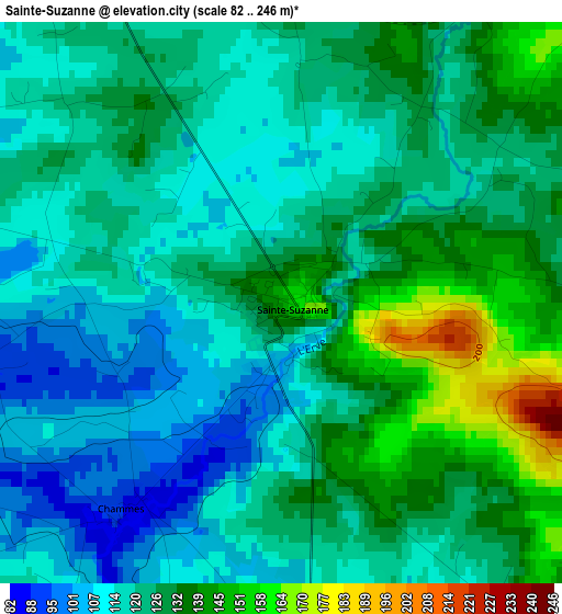 Sainte-Suzanne elevation map