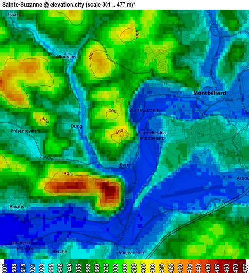 Sainte-Suzanne elevation map