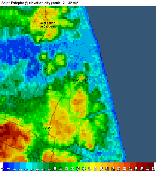 Saint-Estèphe elevation map