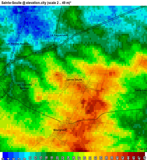 Sainte-Soulle elevation map