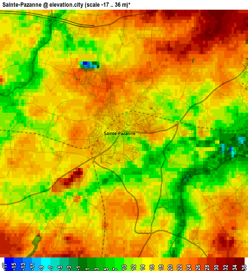 Sainte-Pazanne elevation map