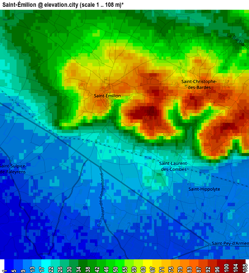 Saint-Émilion elevation map