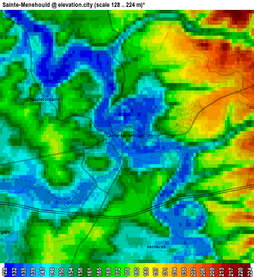 Sainte-Menehould elevation map