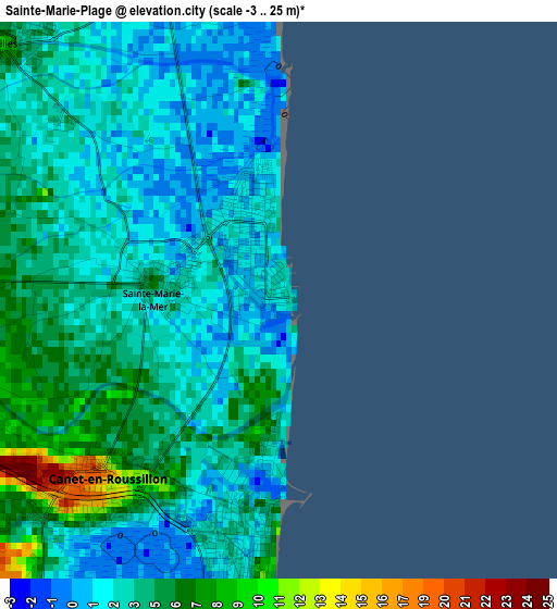Sainte-Marie-Plage elevation map