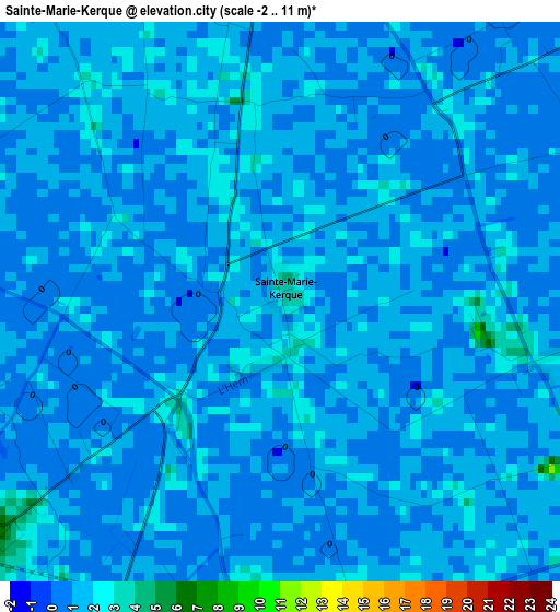 Sainte-Marie-Kerque elevation map