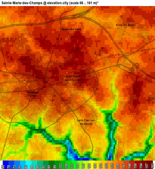 Sainte-Marie-des-Champs elevation map