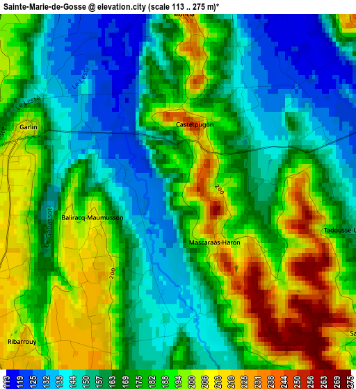 Sainte-Marie-de-Gosse elevation map