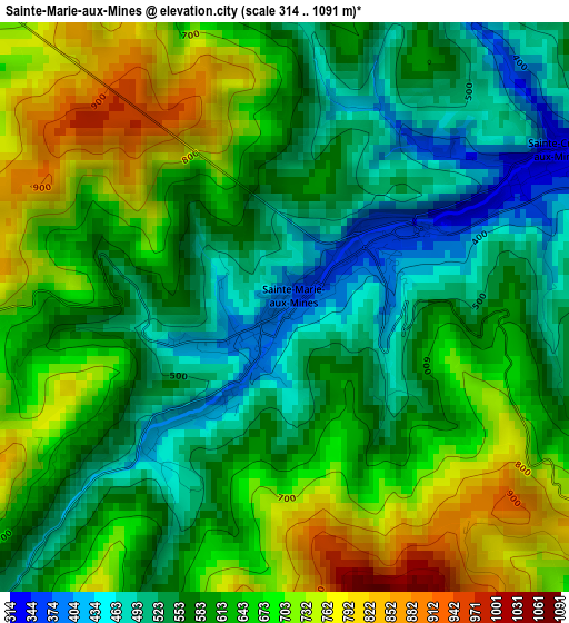 Sainte-Marie-aux-Mines elevation map