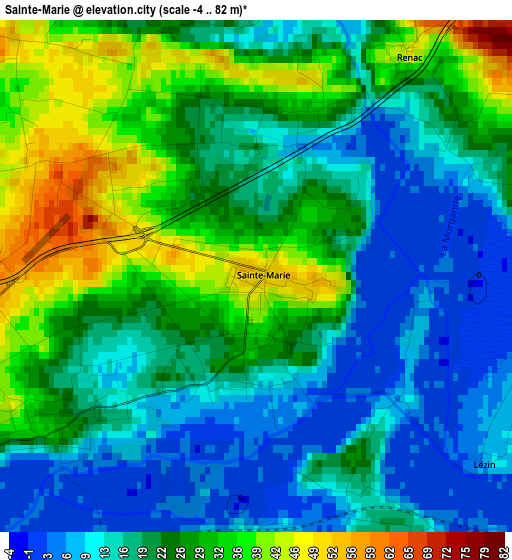 Sainte-Marie elevation map