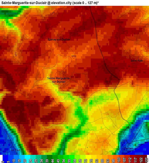 Sainte-Marguerite-sur-Duclair elevation map