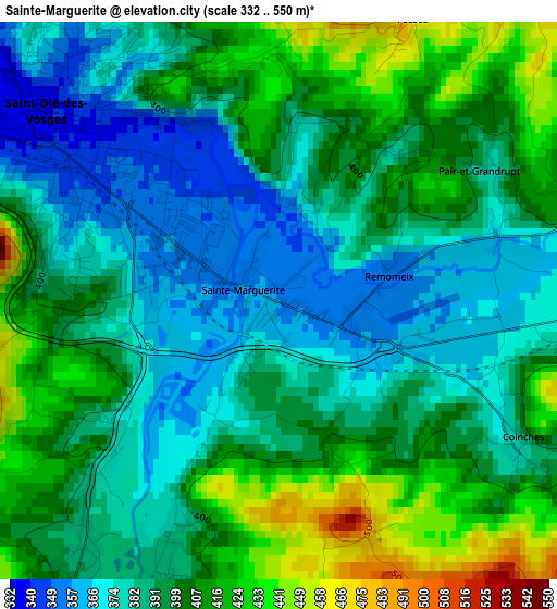 Sainte-Marguerite elevation map