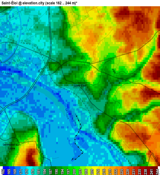 Saint-Éloi elevation map