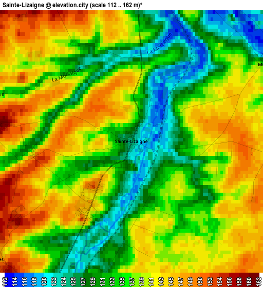 Sainte-Lizaigne elevation map