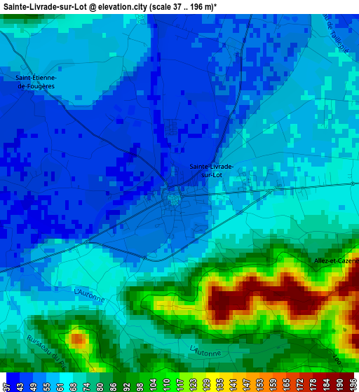 Sainte-Livrade-sur-Lot elevation map