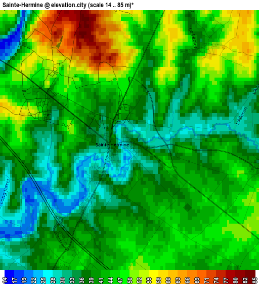 Sainte-Hermine elevation map