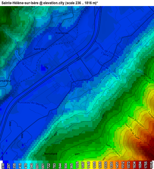 Sainte-Hélène-sur-Isère elevation map