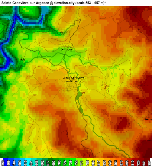 Sainte-Geneviève-sur-Argence elevation map