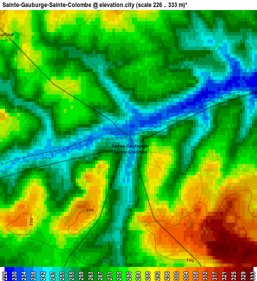 Sainte-Gauburge-Sainte-Colombe elevation map