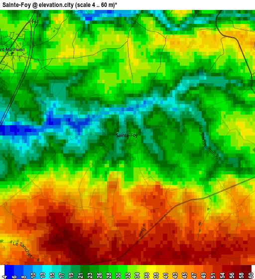 Sainte-Foy elevation map