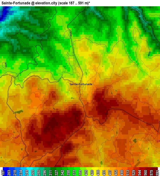 Sainte-Fortunade elevation map