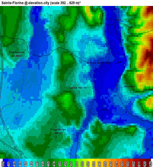 Sainte-Florine elevation map