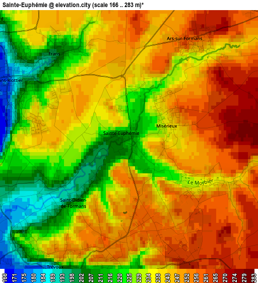 Sainte-Euphémie elevation map