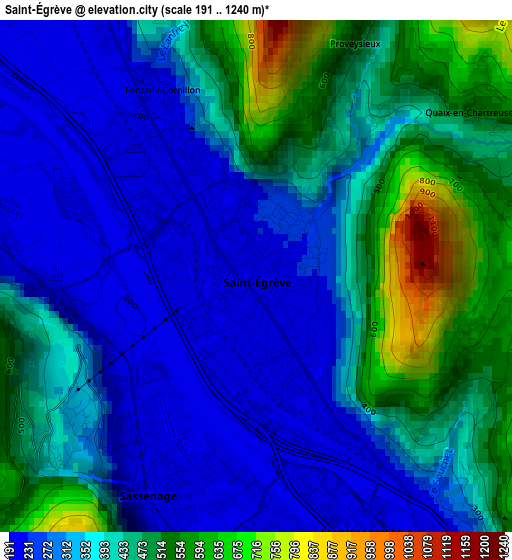 Saint-Égrève elevation map