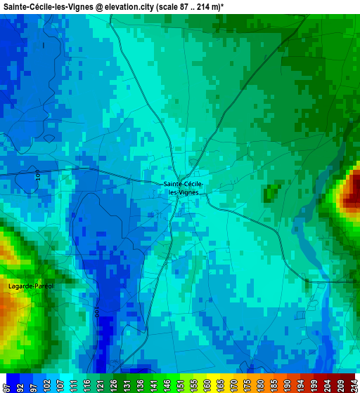 Sainte-Cécile-les-Vignes elevation map