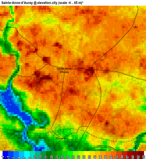 Sainte-Anne-d'Auray elevation map