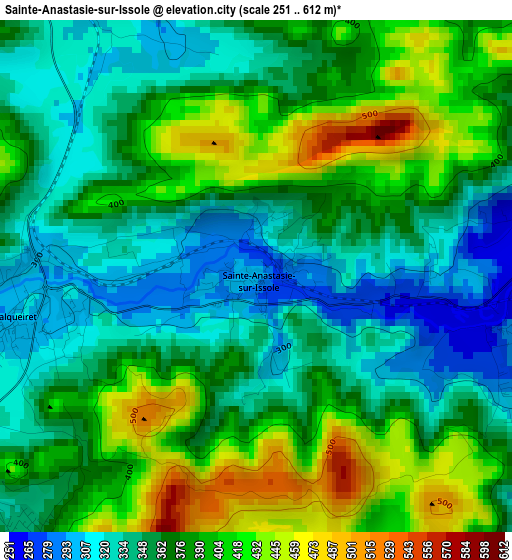 Sainte-Anastasie-sur-Issole elevation map