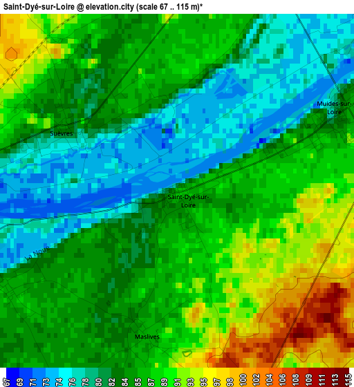 Saint-Dyé-sur-Loire elevation map