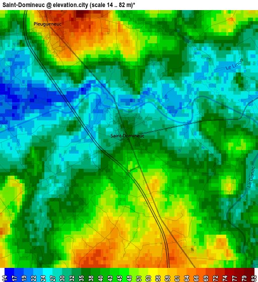 Saint-Domineuc elevation map