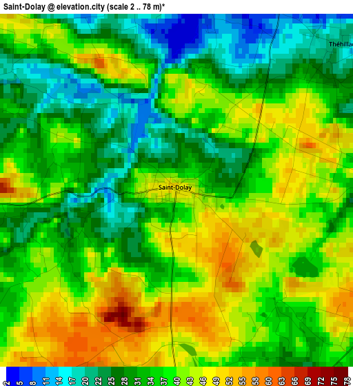 Saint-Dolay elevation map