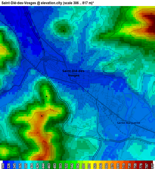 Saint-Dié-des-Vosges elevation map