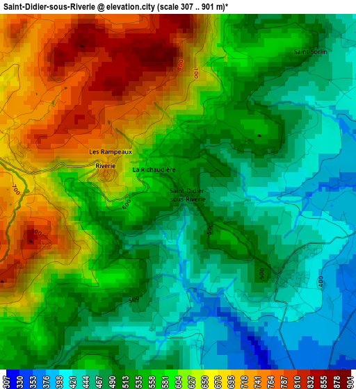 Saint-Didier-sous-Riverie elevation map