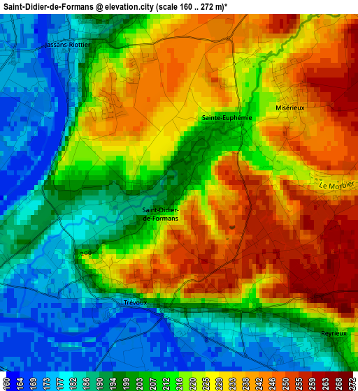 Saint-Didier-de-Formans elevation map