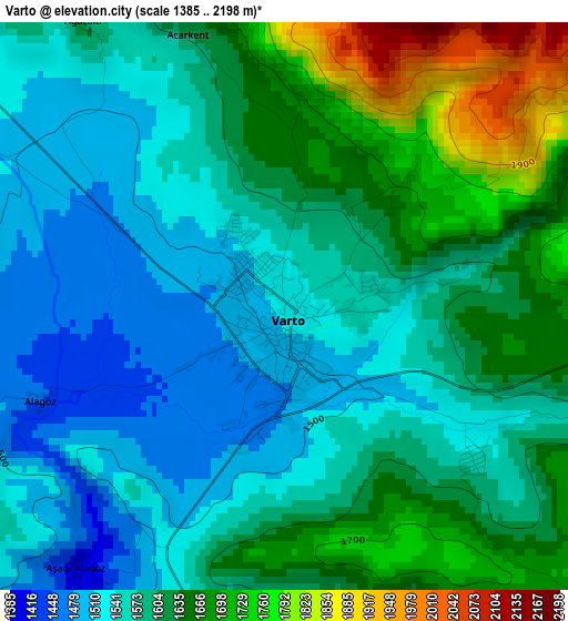 Varto elevation map