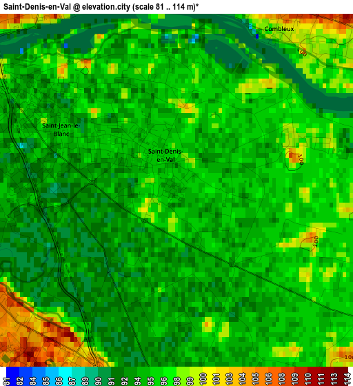 Saint-Denis-en-Val elevation map