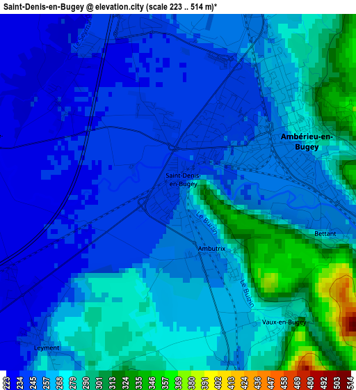 Saint-Denis-en-Bugey elevation map