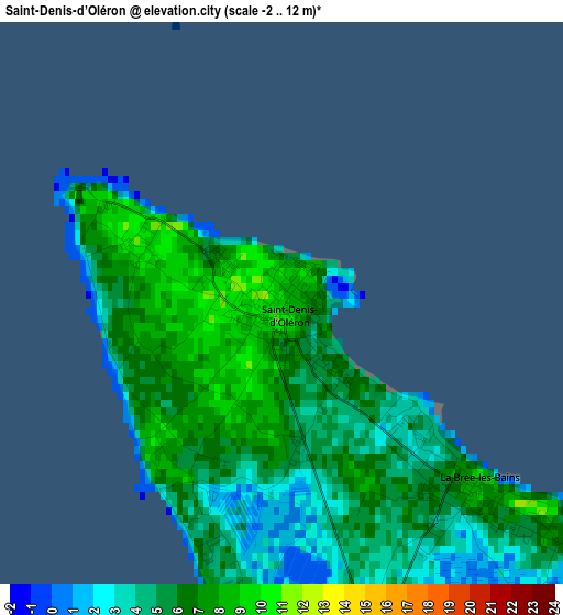 Saint-Denis-d’Oléron elevation map