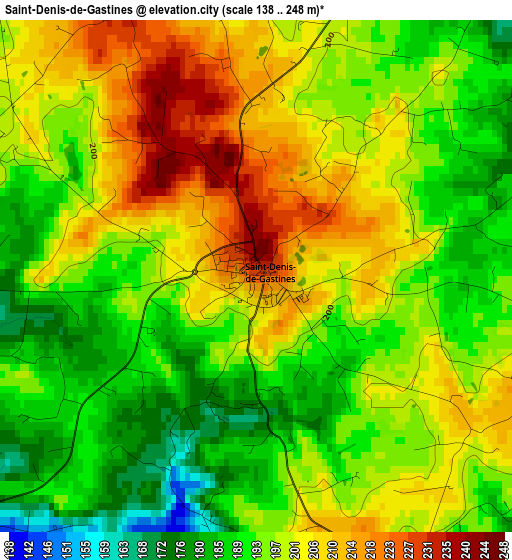 Saint-Denis-de-Gastines elevation map