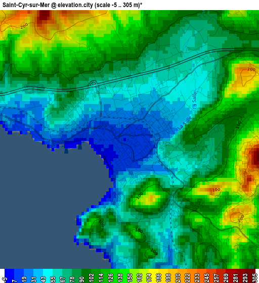 Saint-Cyr-sur-Mer elevation map