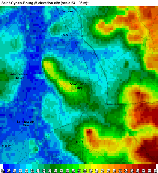 Saint-Cyr-en-Bourg elevation map