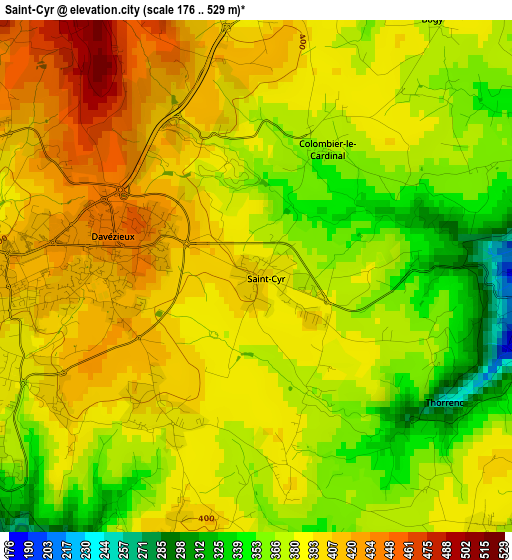 Saint-Cyr elevation map